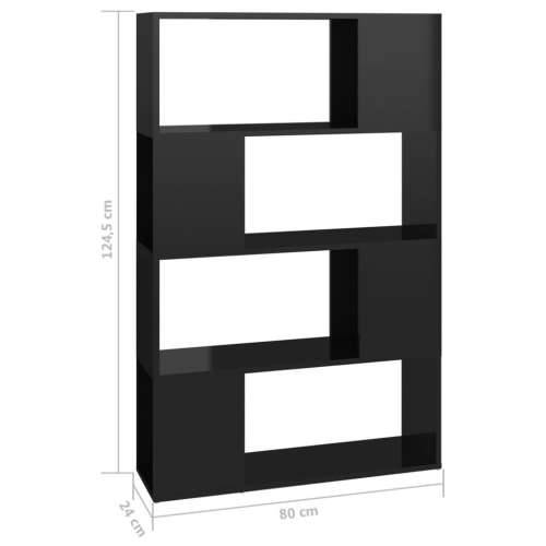 Ormarić za knjige / Paravan - Sobna pregrada sjajni crni 80x24x124,5 cm - visoko sjajno crna 1 80 x 24 x 124.5 cm Cijena