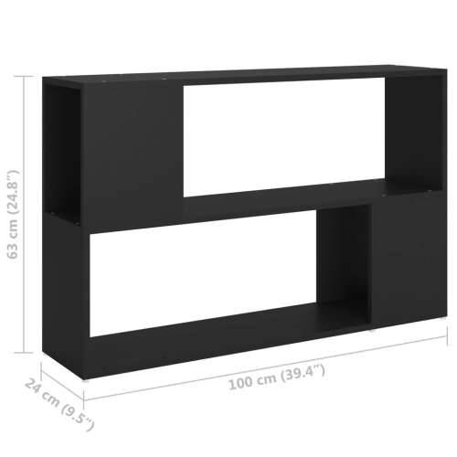 Ormarić za knjige crni 100 x 24 x 63 cm od konstruiranog drva - Crna 1 100 x 24 x 63 cm Cijena