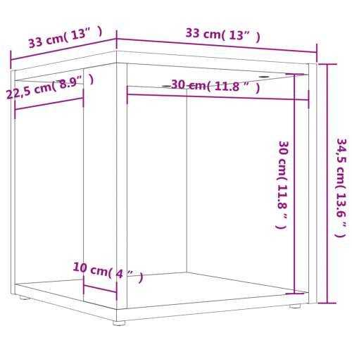 Bočni stolić boja hrasta sonome 33 x 33 x 34,5 cm drvena - sonoma hrast 33 x 33 x 34.5 cm 1 Cijena