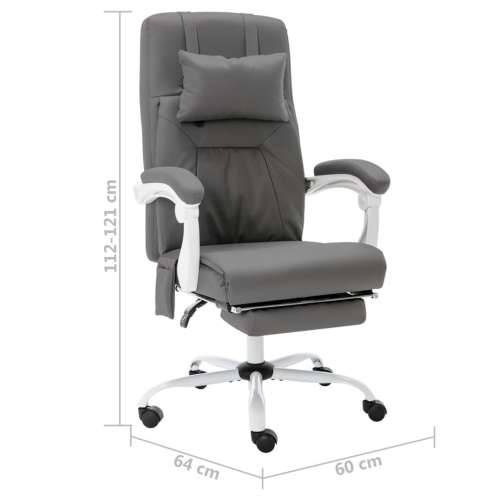 Masažna uredska stolica od umjetne kože siva Cijena