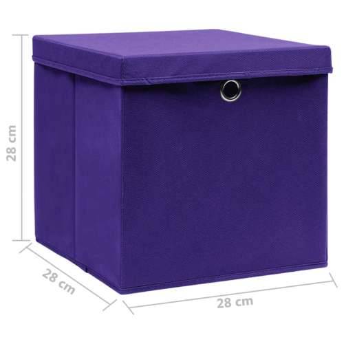 Kutije za pohranu s poklopcima 4 kom 28 x 28 x 28 cm ljubičaste Ljubičasta s poklopcima 4 1 Cijena
