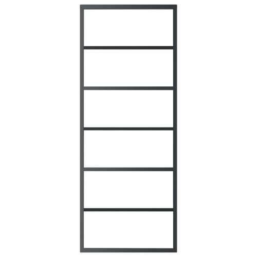 Staklena klizna vrata ESG i aluminija 76 x 205 cm crna - 76 x 205 cm 1 5 vodoravnih šipki Cijena