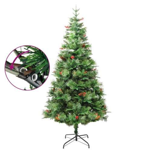 Osvijetljeno božićno drvce sa šiškama zeleno 195 cm PVC i PE - 195 x 80 cm 1 Cijena
