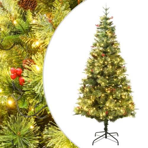 Osvijetljeno božićno drvce sa šiškama zeleno 225 cm PVC i PE - 225 x 94 cm 1 Cijena