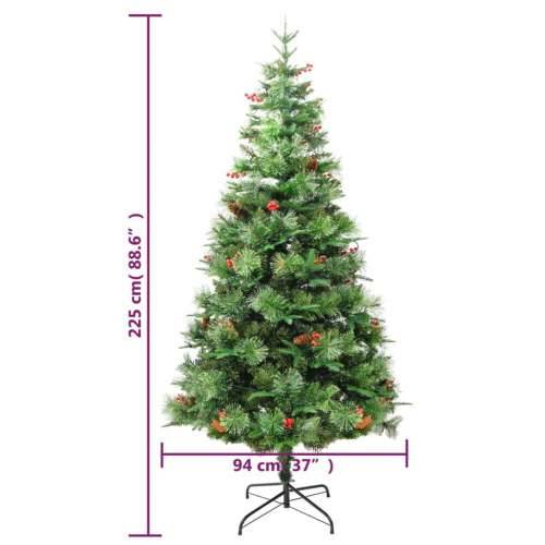 Osvijetljeno božićno drvce sa šiškama zeleno 225 cm PVC i PE - 225 x 94 cm 1 Cijena