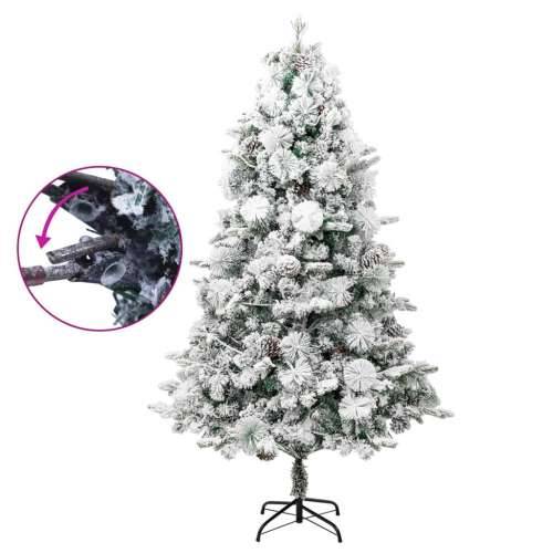 Osvijetljeno božićno drvce sa snijegom i šiškama 195 cm PVC/PE - 195 x 95 cm 1 Cijena
