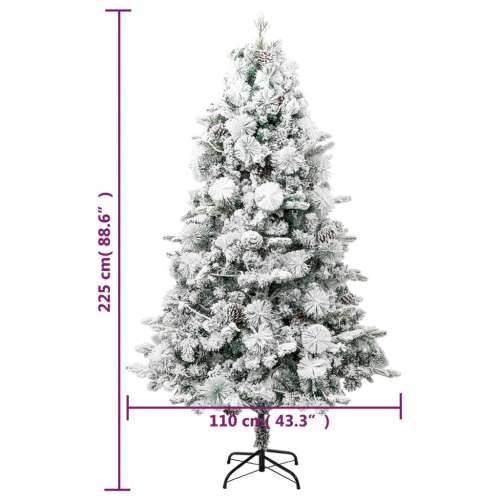 Osvijetljeno božićno drvce sa snijegom i šiškama 225 cm PVC/PE - 225 x 110 cm 1 Cijena