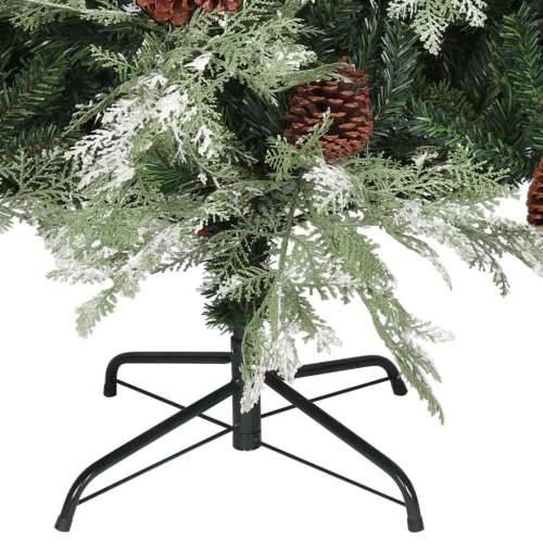 Osvijetljeno božićno drvce i šiške zeleno-bijelo 195 cm PVC/PE - 195 x 105 cm 1 Cijena