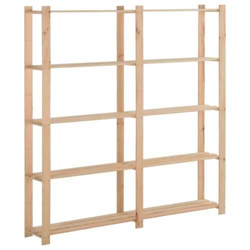 Stalak za pohranu s 5 razina 170x28,5x170 cm masivna borovina - Prirodna 170 x 28.5 x 170 cm 1 Cijena
