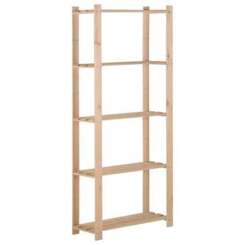 Stalak za pohranu s 5 razina 80x28,5x170 cm od masivne borovine - Prirodna 80 x 28.5 x 170 cm 1 Cijena