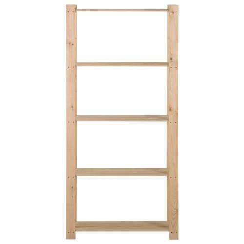 Stalak za pohranu s 5 razina 80x28,5x170 cm od masivne borovine - Prirodna 80 x 28.5 x 170 cm 1 Cijena