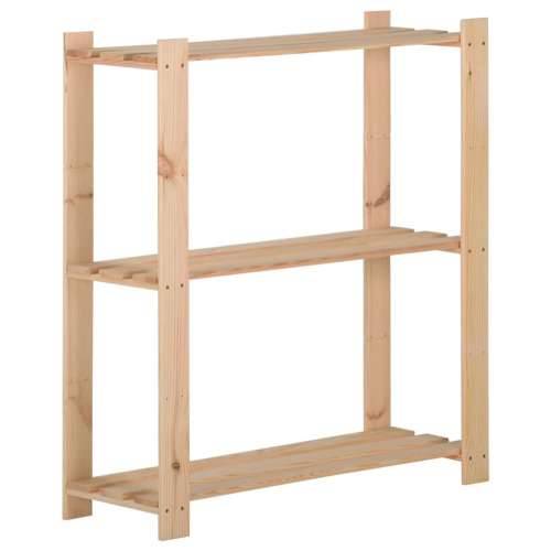 Stalak za pohranu s 3 razine 80 x 28,5 x 90 cm masivna borovina - Prirodna 80 x 28.5 x 90 cm 1 Cijena