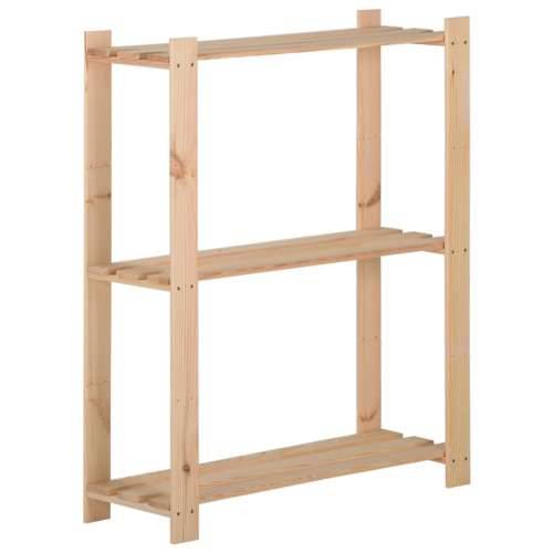 Stalak za pohranu s 3 razine 60 x 28,5 x 90 cm masivna borovina - Prirodna 60 x 28.5 x 90 cm 1 Cijena