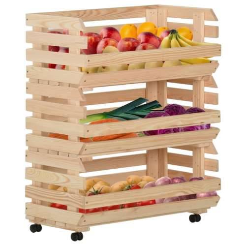 Kolica za povrće 77 x 30 x 80 cm od masivne borovine - 77 x 30 x 80 cm Cijena