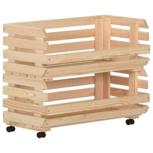 Kolica za povrće 77 x 30 x 80 cm od masivne borovine - 77 x 30 x 80 cm Cijena