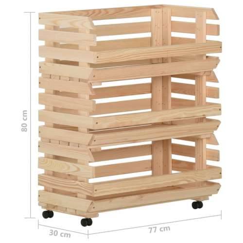 Kolica za povrće 77 x 30 x 80 cm od masivne borovine - 77 x 30 x 80 cm Cijena
