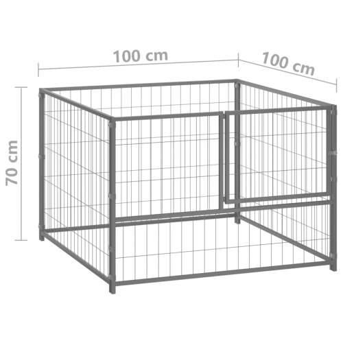 Kavez za pse srebrni 100 x 100 x 70 cm čelični Cijena