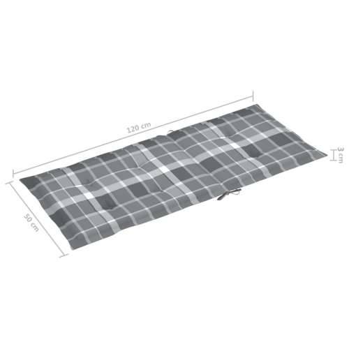 Stolica za ljuljanje s jastucima od masivnog bagremovog drva - Sivi karirani uzorak 120 x 50 x 3 cm 1 Cijena