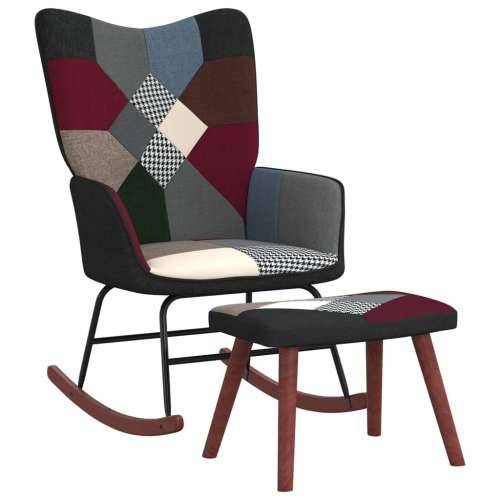Stolica za ljuljanje s osloncem za noge patchwork od tkanine Cijena