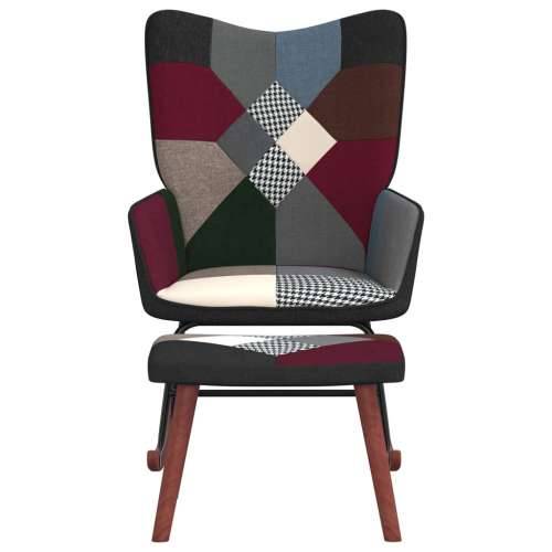 Stolica za ljuljanje s osloncem za noge patchwork od tkanine Cijena