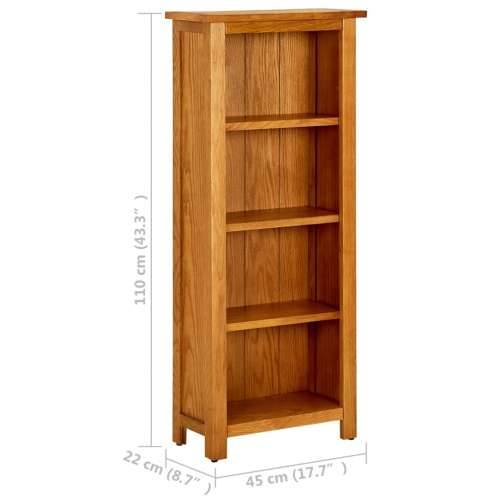 Police za knjige s 4 razine 45x22x110 cm od masivne hrastovine - 45 x 22 x 110 cm 1 Cijena