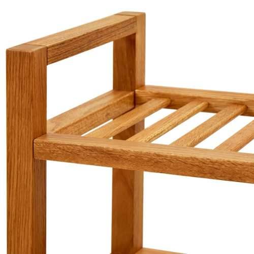 Stalak za obuću s 3 police 50x27x60 cm od masivne hrastovine - 1 60 cm 50 cm Cijena
