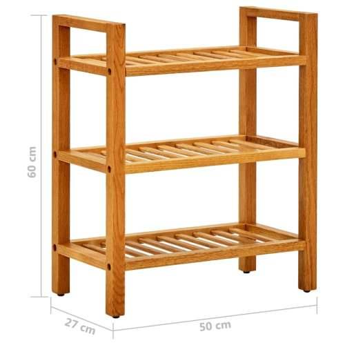 Stalak za obuću s 3 police 50x27x60 cm od masivne hrastovine - 1 60 cm 50 cm Cijena