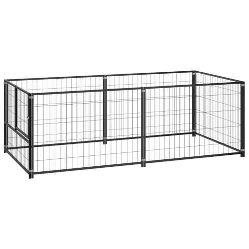 Kavez za pse crni 200 x 100 x 70 cm čelični
