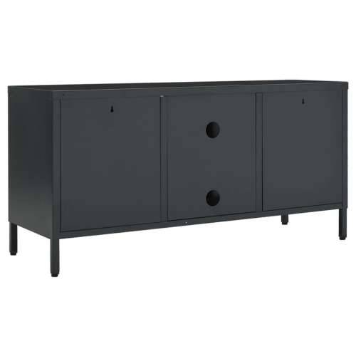 TV ormarić antracit 105 x 35 x 52 cm od čelika i stakla - Antracit 1 Cijena