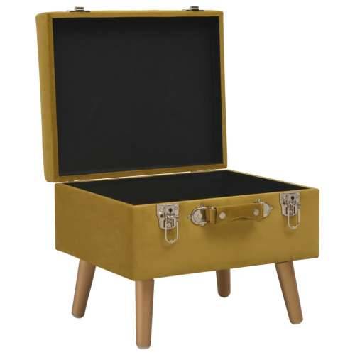 Tabure za pohranu 40 cm boja senfa baršunasti - žuta boja senfa Cijena