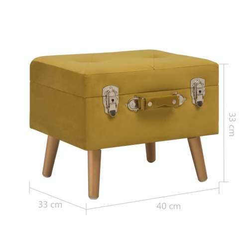 Tabure za pohranu 40 cm boja senfa baršunasti - žuta boja senfa Cijena