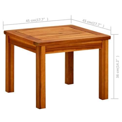 Vrtni stolić za kavu 45 x 45 x 36 cm masivno bagremovo drvo Cijena