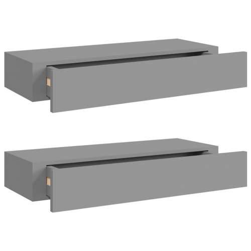 Zidne police s ladicama 2 kom sive 60 x 23,5 x 10 cm MDF Cijena