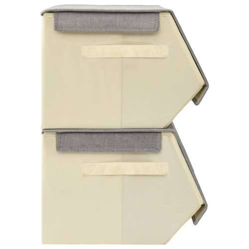 8-dijelni set kutija za pohranu s poklopcem tkanina sivi/krem Cijena