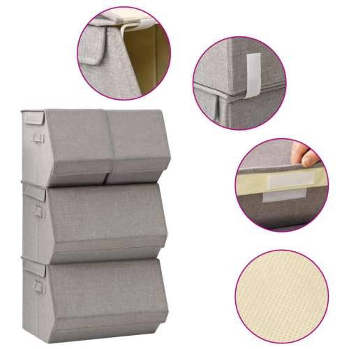 4-dijelni set složivih kutija za pohranu od tkanine sivi  Cijena