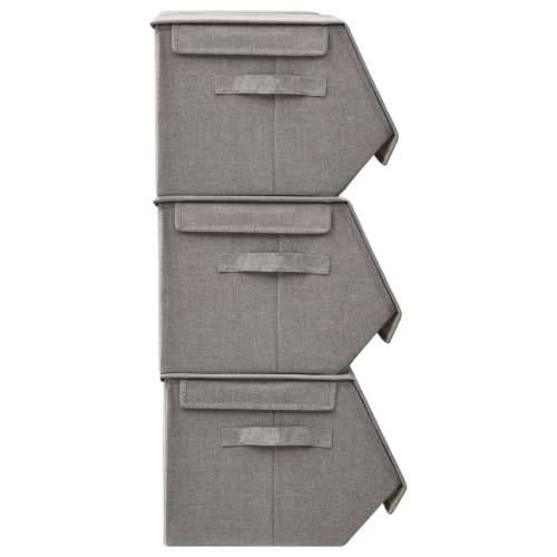 4-dijelni set složivih kutija za pohranu od tkanine sivi Cijena