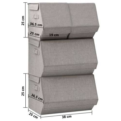 4-dijelni set složivih kutija za pohranu od tkanine sivi Cijena