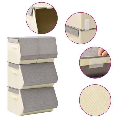 4-dijelni set složivih kutija za pohranu od tkanine sivi i krem Cijena