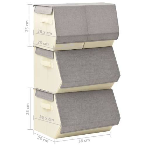 4-dijelni set složivih kutija za pohranu od tkanine sivi i krem Cijena
