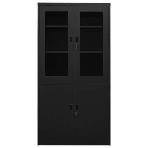 Uredski ormarić crni 90 x 40 x 180 cm čelični - Crna 1 Cijena