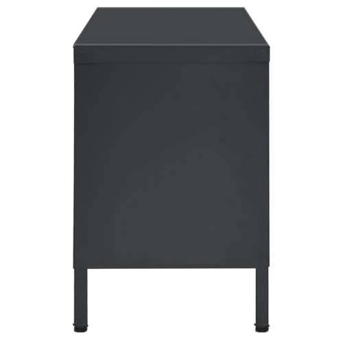 TV ormarić antracit 90 x 30 x 44 cm od čelika i stakla - Antracit 1 Cijena