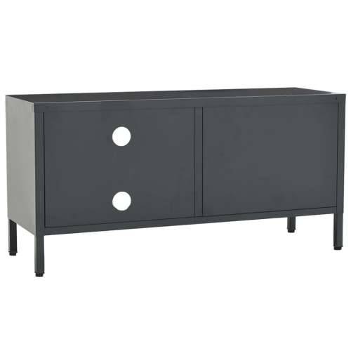 TV ormarić antracit 90 x 30 x 44 cm od čelika i stakla - Antracit 1 Cijena