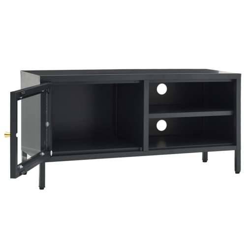 TV ormarić antracit 90 x 30 x 44 cm od čelika i stakla - Antracit 1 Cijena