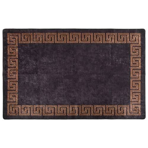 Perivi tepih 160 x 230 cm crno-zlatni protuklizni - Crna 160 x 230 cm Cijena