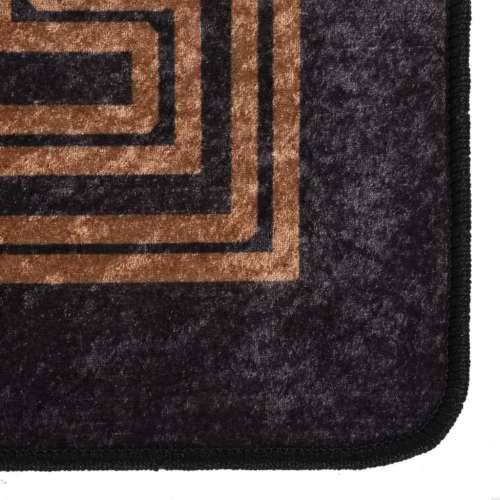 Perivi tepih 160 x 230 cm crno-zlatni protuklizni - Crna 160 x 230 cm Cijena