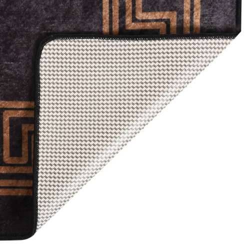 Perivi tepih 160 x 230 cm crno-zlatni protuklizni - Crna 160 x 230 cm Cijena