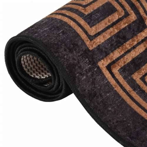 Perivi tepih 160 x 230 cm crno-zlatni protuklizni - Crna 160 x 230 cm Cijena