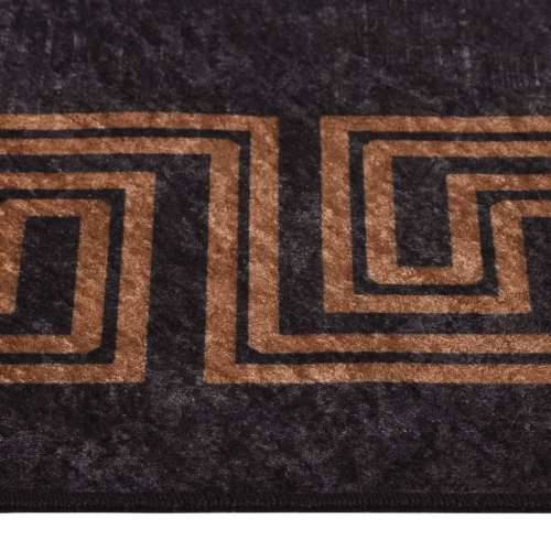 Perivi tepih 160 x 230 cm crno-zlatni protuklizni - Crna 160 x 230 cm Cijena