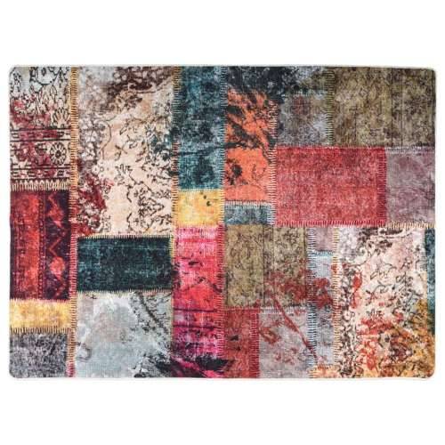 Perivi tepih s patchworkom 120 x 180 cm raznobojni protuklizni