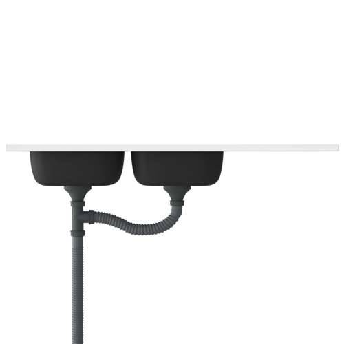 Kuhinjski sudoper s dva korita srebrni 1200x500x155 mm čelični - 1200 x 500 x 155 mm Cijena